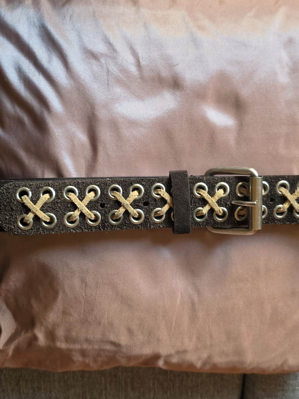 TILT BROWN Leather Belt with Brown Suede Keeper 38"